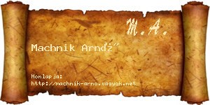 Machnik Arnó névjegykártya